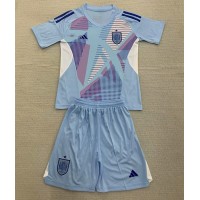Camiseta España Portero Primera Equipación Replica Eurocopa 2024 para niños mangas cortas (+ Pantalones cortos)